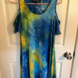 Lexington Avenue Tie Dye Cold Shoulder Sundress
